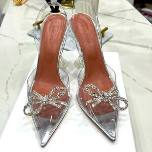 Amina Muaddi Rosie Glass Sling size 40